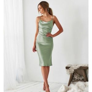 L.N.V. Sage Satin Small Dress